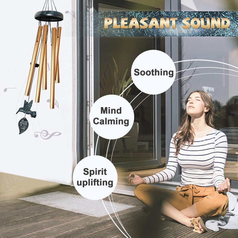 Synhonty Sympathy Wind Chimes for Outside Deep Tone  Memorial for Loss of Loved One Prime  Bereavement Condolence Remembrance Funeral Gifts for Grieving Friends Loss of Mother Father - Image 4